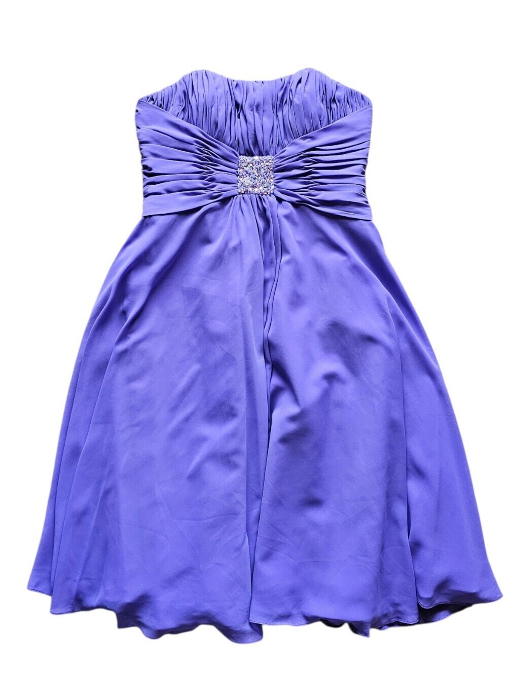Mori Lee Purple Strapless Formal Dress with Jeweled Waist Size 15/16